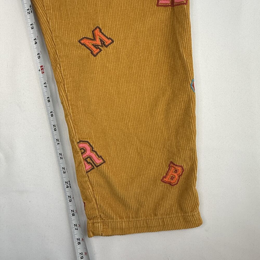 Urban Outfitters Pants Mens Large Mustard Corduroy Varsity Letter Embroidered - Picture 7 of 10